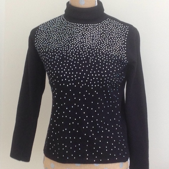 Black Beaded Turtleneck - Picture 1 of 4